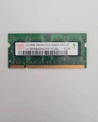 RAM Hynix 512MB PC2-5300S - 2Rx16 667mhz