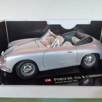 Modello auto porsche 356 b cabrio grigia burago
