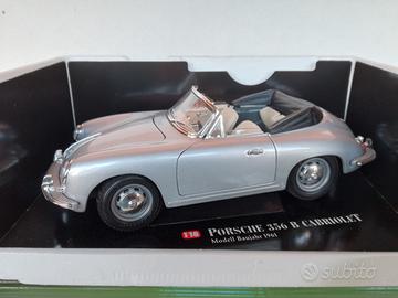 Modello auto porsche 356 b cabrio grigia burago