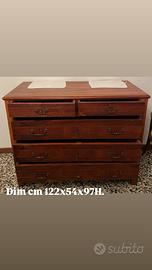 Cassettone in noce massello stile 800