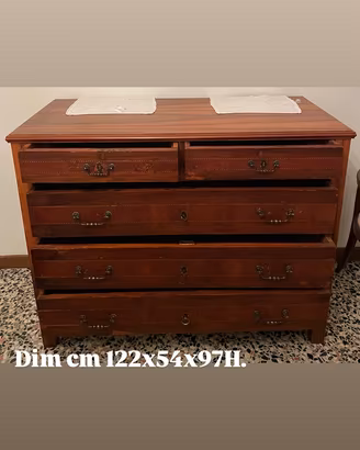 Cassettone in noce massello stile 800