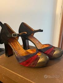 Chie Mihara décolleté in vera pelle Ginza Oro 38