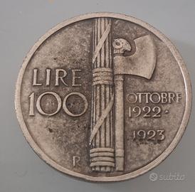 moneta 100 L benito mussolini commemorativa