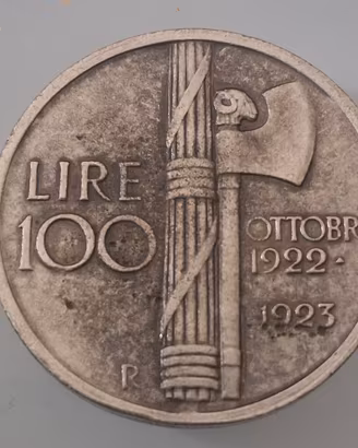 moneta 100 L benito mussolini commemorativa