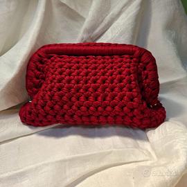 clutch bag bordeaux/rosso- borsa crochet