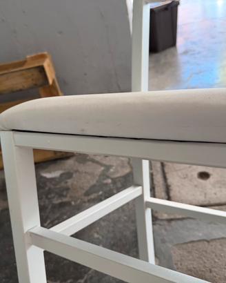 Sedie in legno con seduta in pelle sintetica