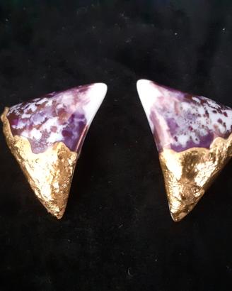 Orecchini in ceramica dipinti a mano 