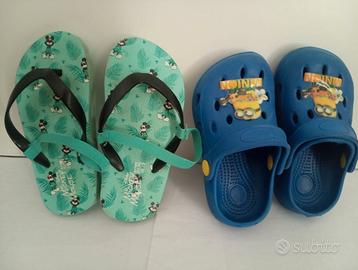 Due Sandali pantofoline infradito bimbi