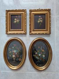Lotto 4 Quadretti ad Olio - Firmati - Con Cornice
