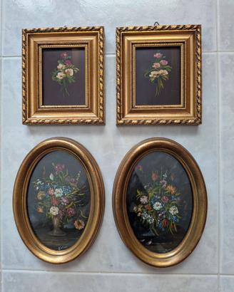 Lotto 4 Quadretti ad Olio - Firmati - Con Cornice
