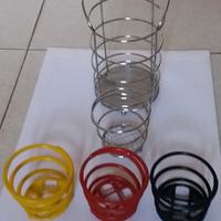 4 porta bicchieri, 1 porta bottiglia (acciaio)