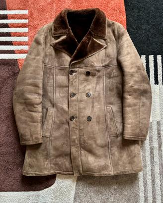 Giacca montone vintage doppiopetto
