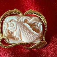 Orecchini antichi firmati oro e corallo rosa raro