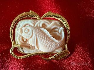 Orecchini antichi firmati oro e corallo rosa raro