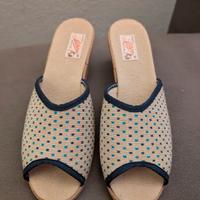 Ciabatte Silva, Beige Fantasia, Stoffa e Sughero