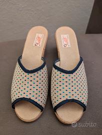 Ciabatte Silva, Beige Fantasia, Stoffa e Sughero