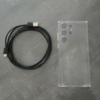 Clear cover trasparente S23ultra + cavo usb nero
