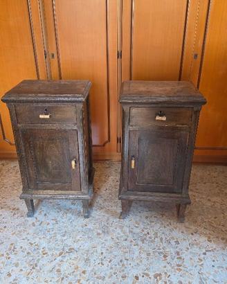 COPPIA DI 𝗖𝗢𝗠𝗢𝗗𝗜𝗡𝗜 ANNI ’50–’60  IN LEGNO