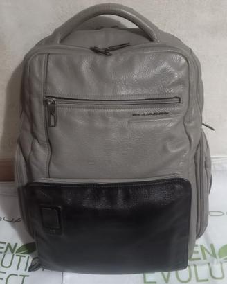 zaino piquadro grigio in pelle 