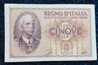 5 LIRE 1940 ANNO FASCISTA XVIII IMPERIALI