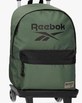 Reebok Zaino scuola carrello verde tasca trolley