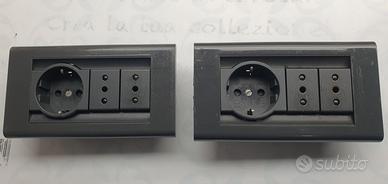 2 BTICINO LIVING CLASSIC COMPLETO 4740,SCHUKO 444