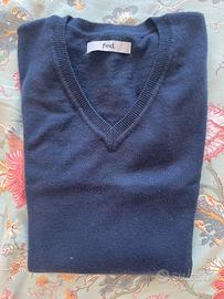 Maglione scollo a V blu tg. M