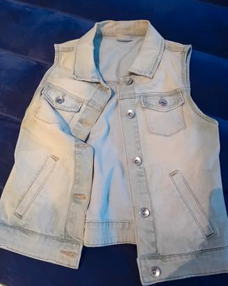 giubbetto jeans, senza maniche