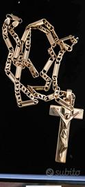 Collana e crocifisso  40g. da 18k novo
