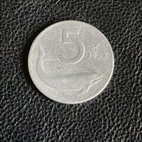5 lire con delfino 1953