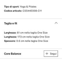 Tappetino yoga/fitness Core Balance
