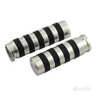 Manopole Moto Alluminio Cromato da 1" 25mm c/Gomm