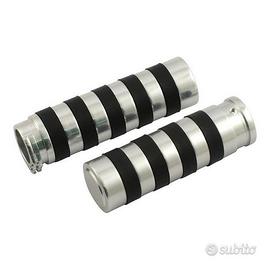 Manopole Moto Alluminio Cromato da 1" 25mm c/Gomm