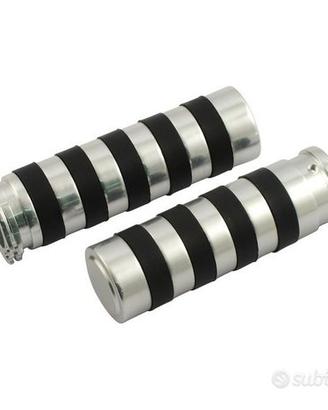 Manopole Moto Alluminio Cromato da 1" 25mm c/Gomm