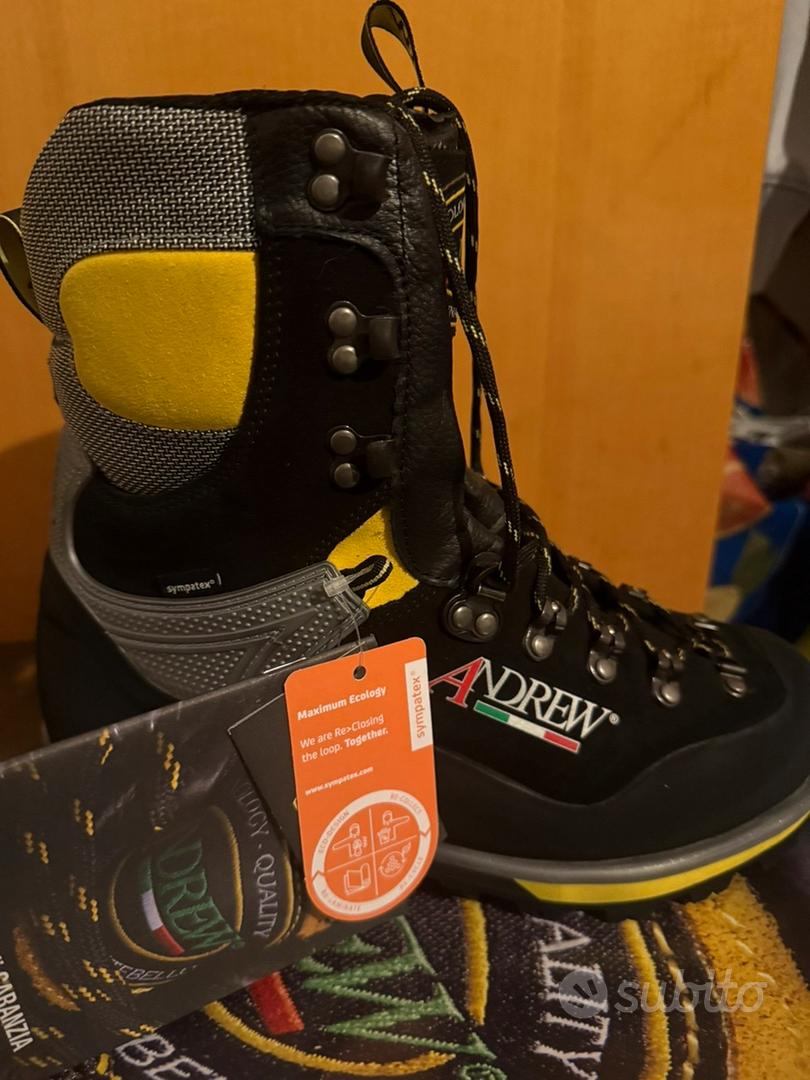 Scarponi Antitaglio Classe 3 Andrew Bionico Wood – Fodera Simpatex, Made In Italy, Nero/Giallo