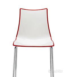 SGABELLO S-CAB ZEBRA TELAIO CROMATO H65/80