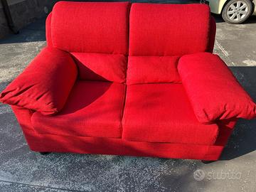 Divano 2 posti relax NUOVO rosso 140 cm