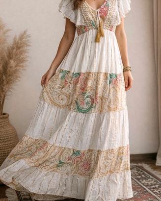 Abito lunghi boho Ibiza 100% viscosa taglia unica 