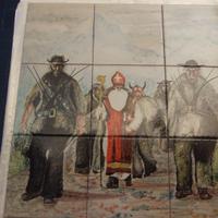 Quadro in Ceramica " Santa Klaus e Krampus"