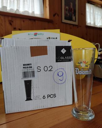 6 bicchieri pils Birra Dolomiti