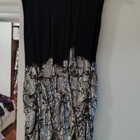 Abito donna in pura seta con paillettes