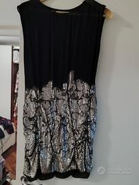 Abito donna in pura seta con paillettes