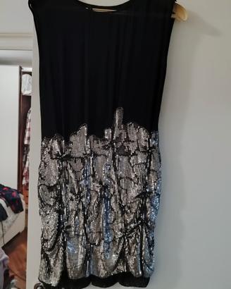 Abito donna in pura seta con paillettes