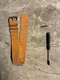 Cinturino NATO in pelle scamosciata 20mm