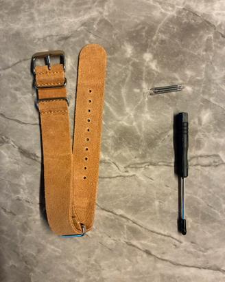 Cinturino NATO in pelle scamosciata 20mm