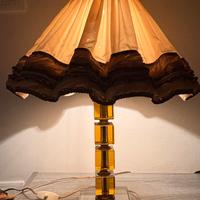 Lampada da tavolo anni 60’, vetro e ottone