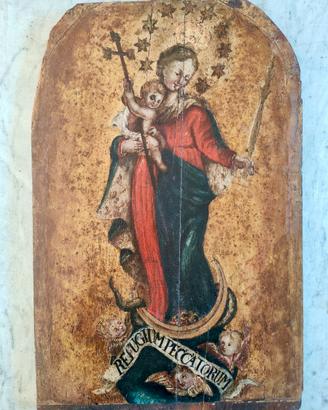 Dipinto antico olio su tavola XVIII  700