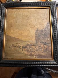 Coppia di dipinti a olio