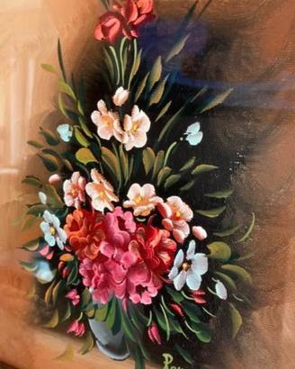 Dipinto floreale raffigurante un mazzo di fiori