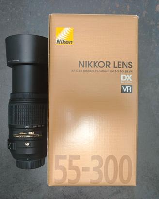 AF-S NIKKOR VR 55-300mm 4.5-5.6 G ED formato DX.
